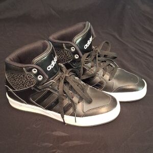 Adidas Women's Black and White Leopard Sneakers